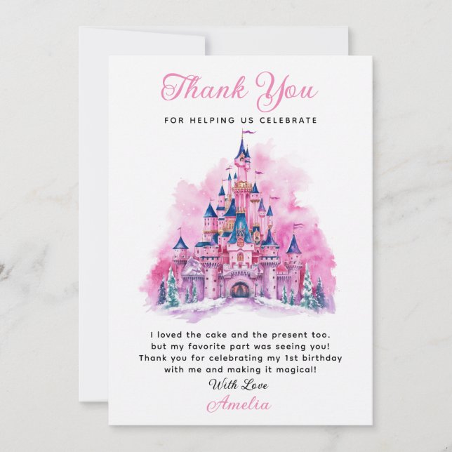 Tarjeta de agradecimiento por el primer cumpleaños (Anverso)