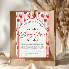 Tarjeta de agradecimiento por el primer cumpleaños
