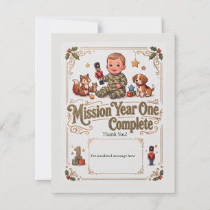 Tarjeta de agradecimiento por el primer cumpleaños
