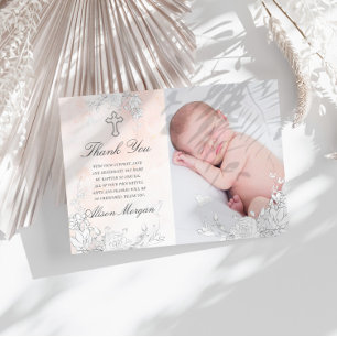 Tarjeta de agradecimiento por el sutil bautismo fl
