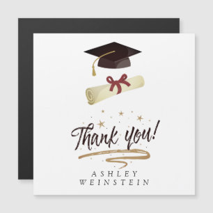 Tarjeta de agradecimiento por el tapón de graduaci