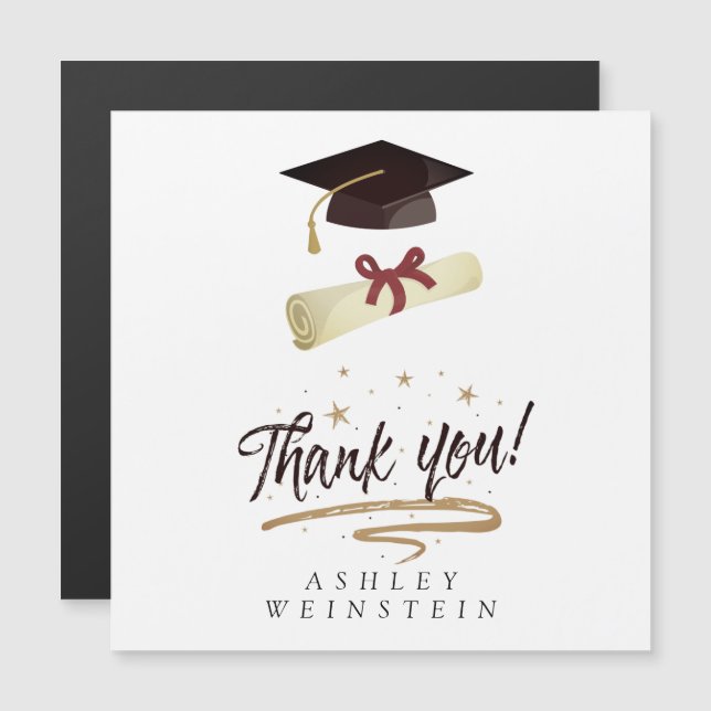 Tarjeta de agradecimiento por el tapón de graduaci (Anverso/Reverso)