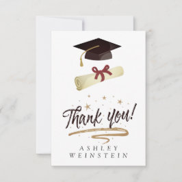 Tarjeta de agradecimiento por el tapón de graduaci