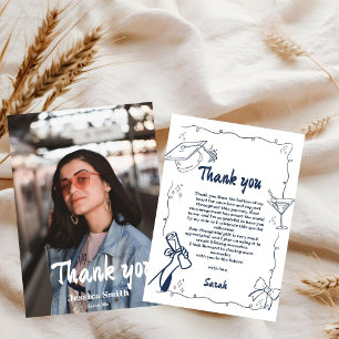 Tarjeta de agradecimiento por estilo Doodle dibuja
