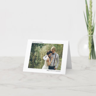 Tarjeta de agradecimiento por foto de Boda simple