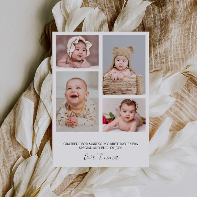 Tarjeta de agradecimiento por foto de cumpleaños (Birthday Photo Thank You Card)