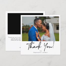 Tarjeta de agradecimiento por foto instantánea y t