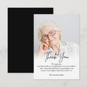 Tarjeta de agradecimiento por funeral con foto min