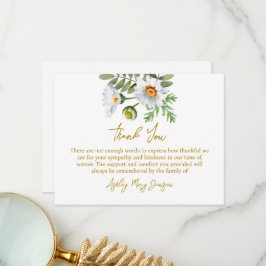 Tarjeta de agradecimiento por funeral de Daisy por