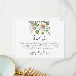 Tarjeta de agradecimiento por funeral de Daisy por