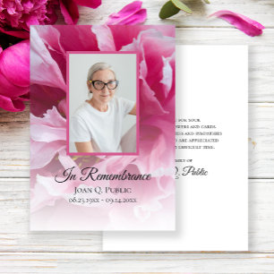 Tarjeta de agradecimiento por funeral de flor de p