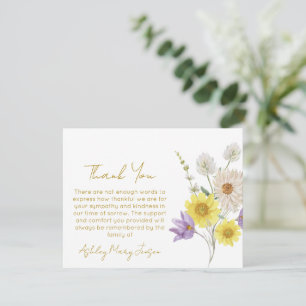 Tarjeta de agradecimiento por funeral de flores si