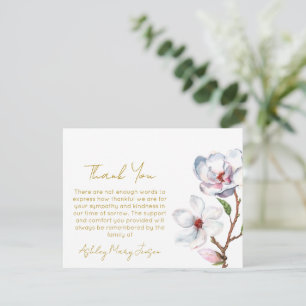 Tarjeta de agradecimiento por funeral de magnolia