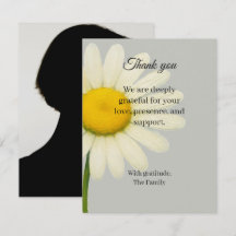 Tarjeta de agradecimiento por funeral de margarita