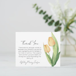 Tarjeta de agradecimiento por funeral de tulipanes