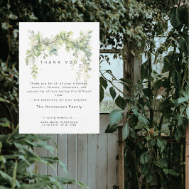 Tarjeta de agradecimiento por funeral de Vides de 