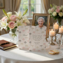 Tarjeta de agradecimiento por funeral elegante con
