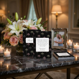 Tarjeta de agradecimiento por funeral elegante con