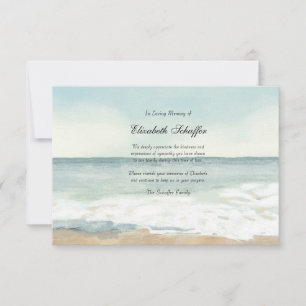 Tarjeta de agradecimiento por funeral en la playa