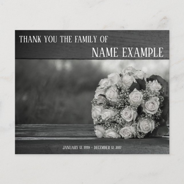 Tarjeta de agradecimiento por funeral y duelo (Anverso)