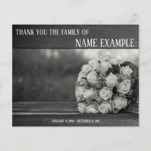 Tarjeta de agradecimiento por funeral y duelo