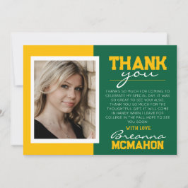 Tarjeta de agradecimiento por graduación de Green 