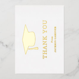 Tarjeta de agradecimiento por graduación de oro de