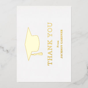 Tarjeta de agradecimiento por graduación de oro de