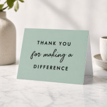 Tarjeta de agradecimiento por hacer la diferencia