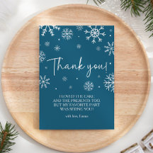 Tarjeta de agradecimiento por invierno de cumpleañ