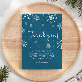 Tarjeta de agradecimiento por invierno de cumpleañ