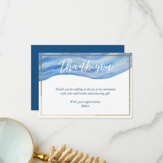 Tarjeta de agradecimiento por jubilación de elegan