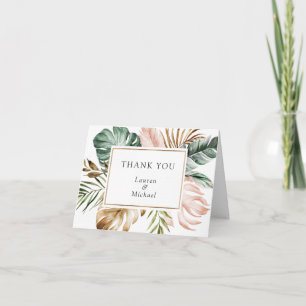 Tarjeta de agradecimiento por la boda de la palma