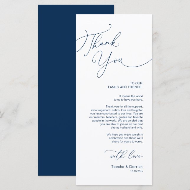 Tarjeta de agradecimiento por la configuración del (Anverso / Reverso)