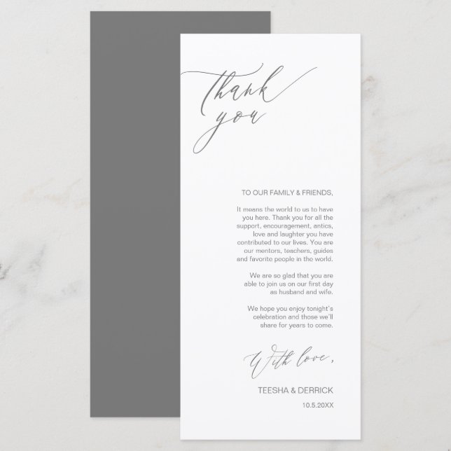 Tarjeta de agradecimiento por la configuración del (Anverso / Reverso)