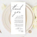 Tarjeta de agradecimiento por la configuración del<br><div class="desc">Esta es la tarjeta editable moderna, en diseño de escritura minimalista, tema blanco y negro, Colocar configuración de tarjetas de agradecimiento. Comparte el amor y muestra tu agradecimiento a tus invitados cuando se sientan en su asiento y leen esta encantadora tarjeta de ajuste personalizada. ¡Es una manera maravillosa de empezar...</div>