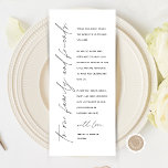 Tarjeta de agradecimiento por la configuración del<br><div class="desc">Esta es la tarjeta editable moderna, en diseño de escritura minimalista, tema blanco y negro, Colocar configuración de tarjetas de agradecimiento. Comparte el amor y muestra tu agradecimiento a tus invitados cuando se sientan en su asiento y leen esta encantadora tarjeta de ajuste personalizada. ¡Es una manera maravillosa de empezar...</div>