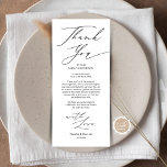 Tarjeta de agradecimiento por la configuración del<br><div class="desc">Esta es la escritura modernista y moderada minimalista, en el ambiente de cena boda y con temática negra y blanca. Gracias Cartas. Comparte el amor y muestra tu agradecimiento a tus invitados cuando se sientan en su asiento y leen esta encantadora tarjeta de ajuste personalizada. ¡Es una manera maravillosa de...</div>