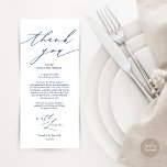 Tarjeta de agradecimiento por la configuración del<br><div class="desc">Esta es la escritura modernista y moderada minimalista, en el lugar de cena boda con temática negra y blanca, que pone las tarjetas de agradecimiento azul de la Marina. Comparte el amor y muestra tu agradecimiento a tus invitados cuando se sientan en su asiento y leen esta encantadora tarjeta de...</div>