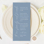 Tarjeta de agradecimiento por la configuración del<br><div class="desc">Esta es la tarjeta editable moderna, en diseño de escritura minimalista, tema azul polvoriento, configuración de lugar gracias tarjetas. Comparte el amor y muestra tu agradecimiento a tus invitados cuando se sientan en su asiento y leen esta encantadora tarjeta de ajuste personalizada. ¡Es una manera maravillosa de empezar tu celebración...</div>