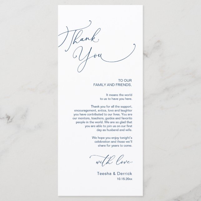 Tarjeta de agradecimiento por la configuración del (Anverso)