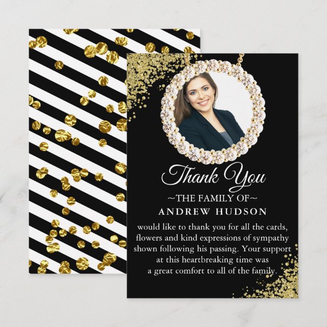 Tarjeta de agradecimiento por la elegante foto del (Anverso / Reverso)