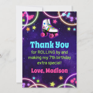 Tarjeta de agradecimiento por la fiesta de cumplea