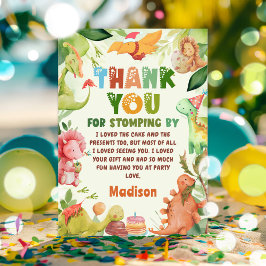 Tarjeta de agradecimiento por la fiesta de cumplea