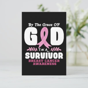 Tarjeta De Agradecimiento Por La Gracia De Dios Soy Un Superviviente Cáncer 