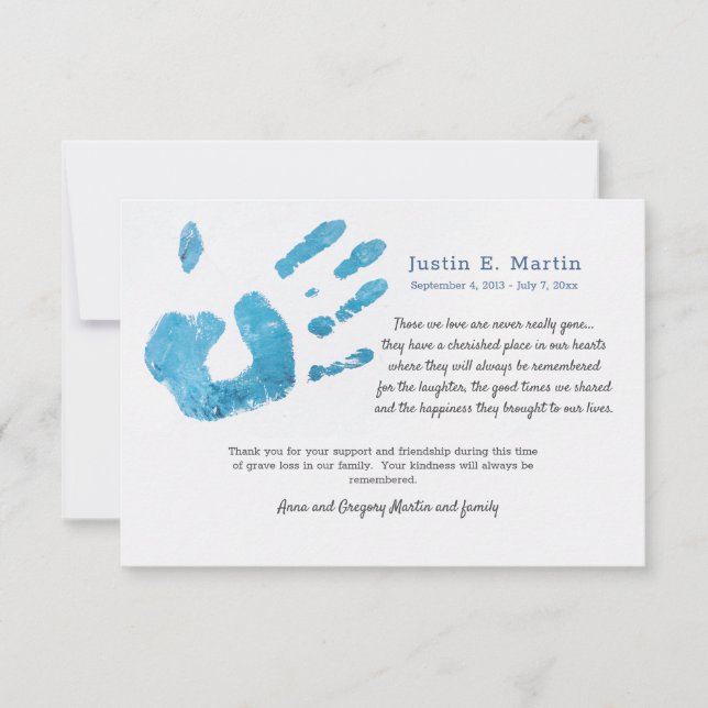 Tarjeta de agradecimiento por la impresión de palm (Anverso)