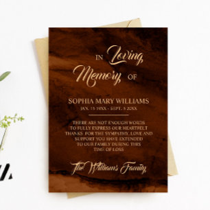 Tarjeta de agradecimiento por la memoria de la sim