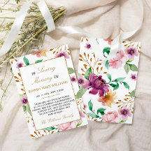 Tarjeta de agradecimiento por la memoria de simpat