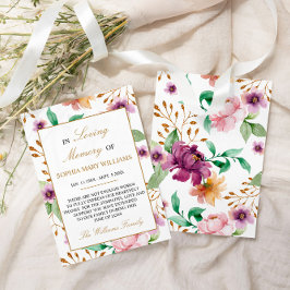 Tarjeta de agradecimiento por la memoria de simpat