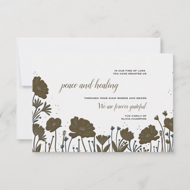 Tarjeta de agradecimiento por la simpatía de flor (Anverso)